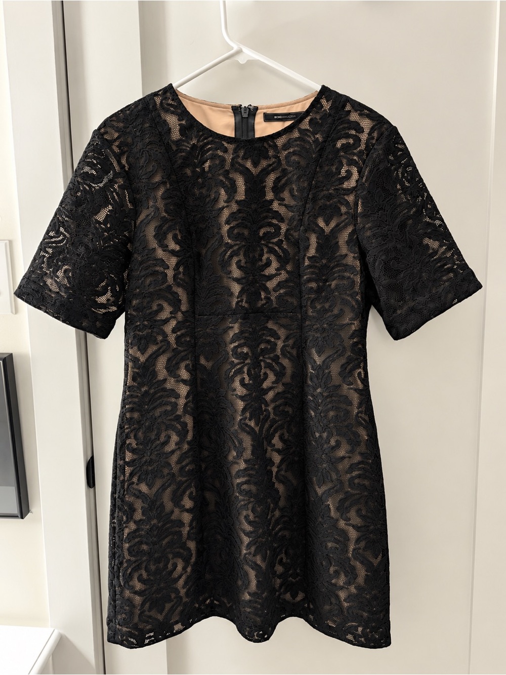 BCBG Black Lace Overlay Dress